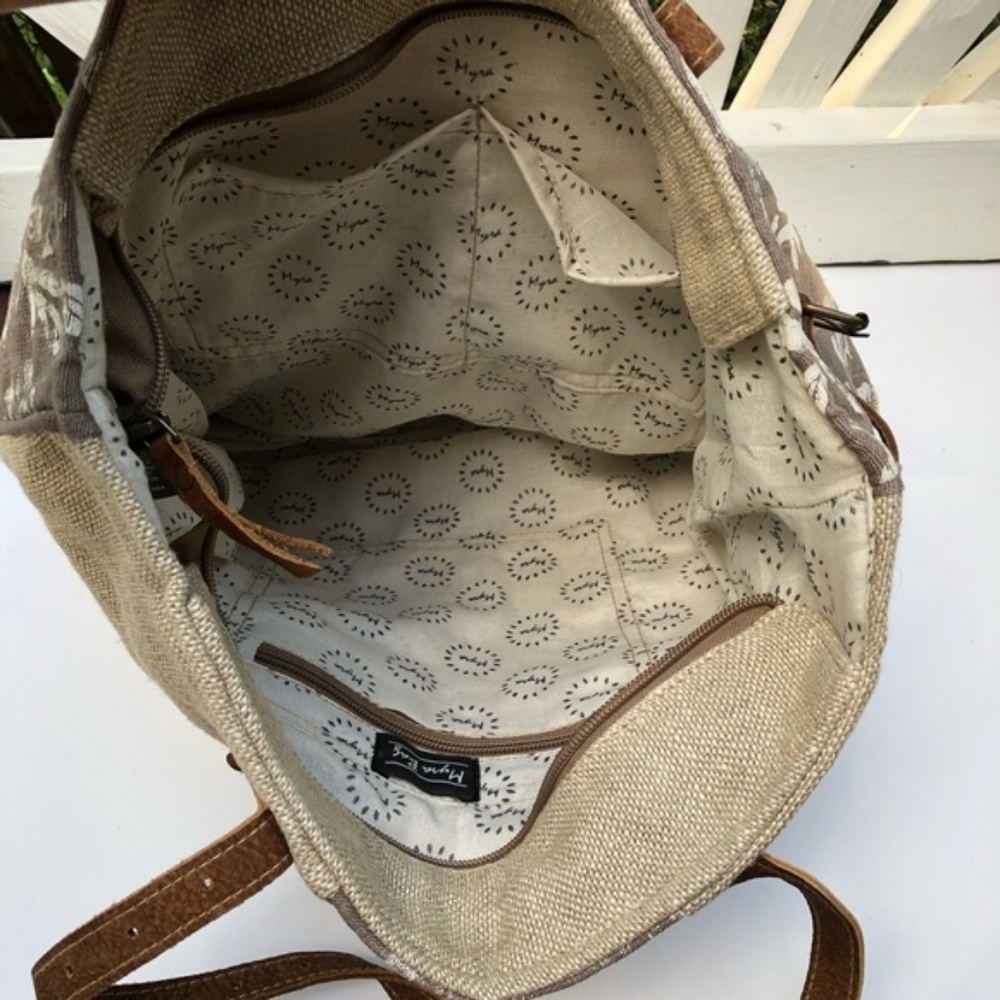Myra bag Old Key Linen Tote  purse NWT - Picture 6 of 7